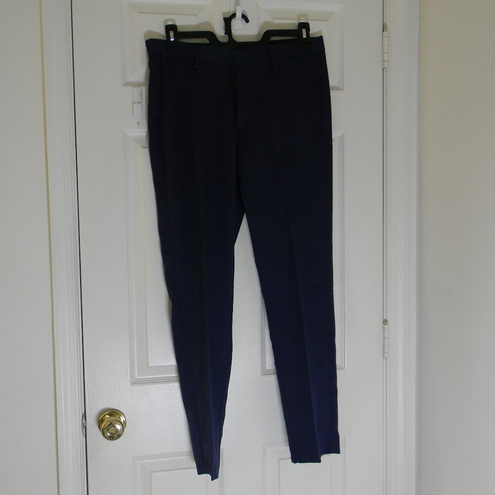 Louis Raphael Slim Fit 32W x 30L Stretch Fabric Pant Navy Blue Dress Pant NWT